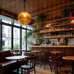 Cozy interior of Café Lumière Paris